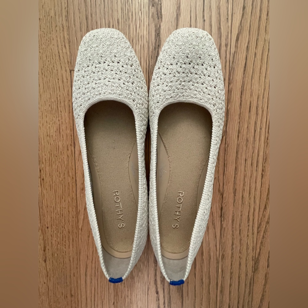 Rothy's Cream Textured Flats